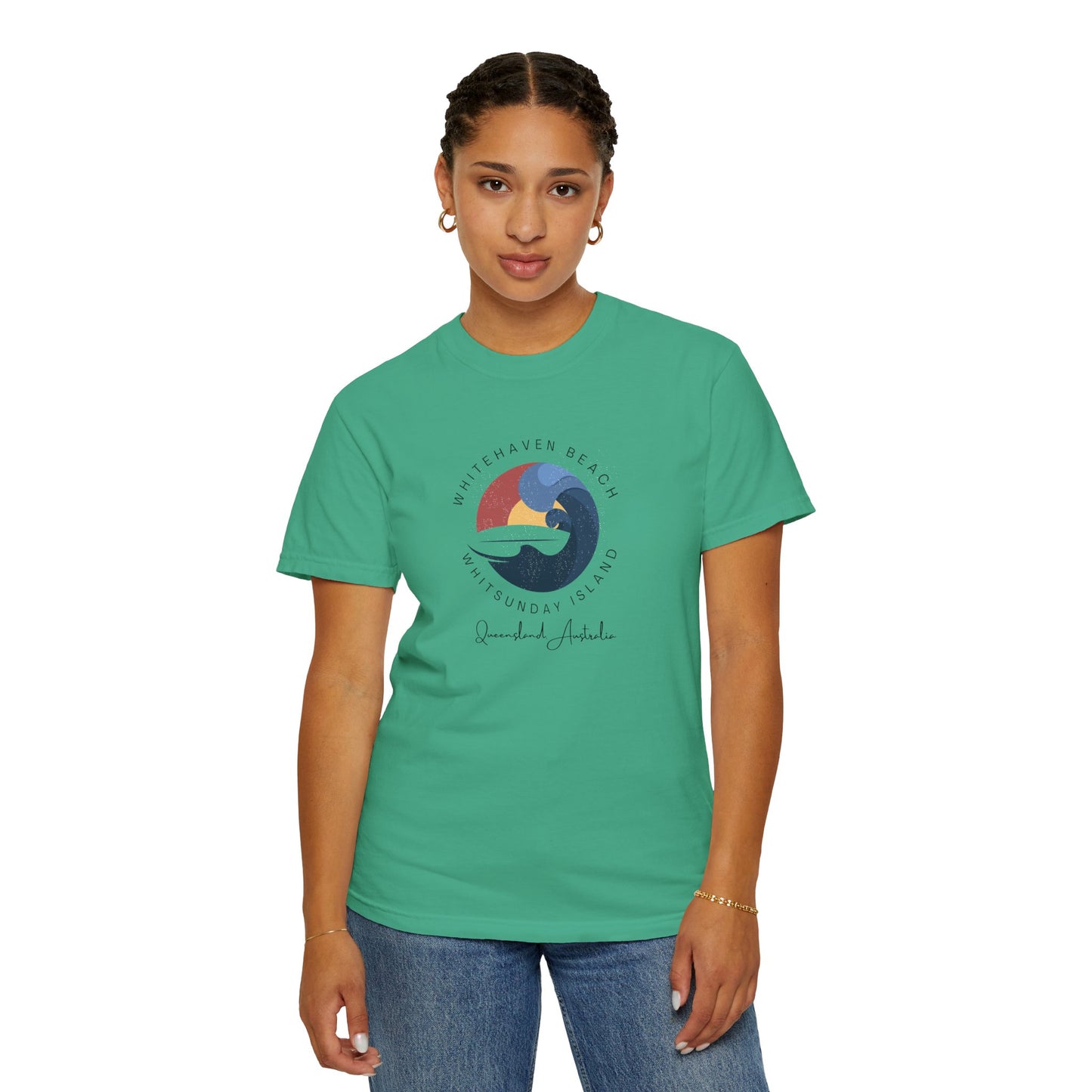 Beach Vibes Garment-Dyed T-shirt, Boho Tee, Unisex Beachwear, Summer Fashion, Gift for Ocean Lovers