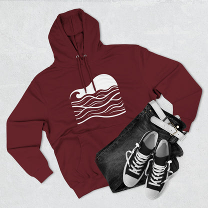 Atlantic Ocean Wave Fleece Hoodie - Cozy Surf-Inspired Sweatshirt, Beach Lover Gift, Winter Apparel, Casual Wear, Perfect for Surfing Trips!