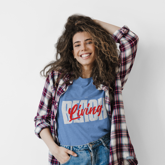 Beach Living Unisex T-Shirt, Summer Vibes Tee, Casual Beachwear, Gift for Beach Lovers, Vacation Shirt, Laid-back Style