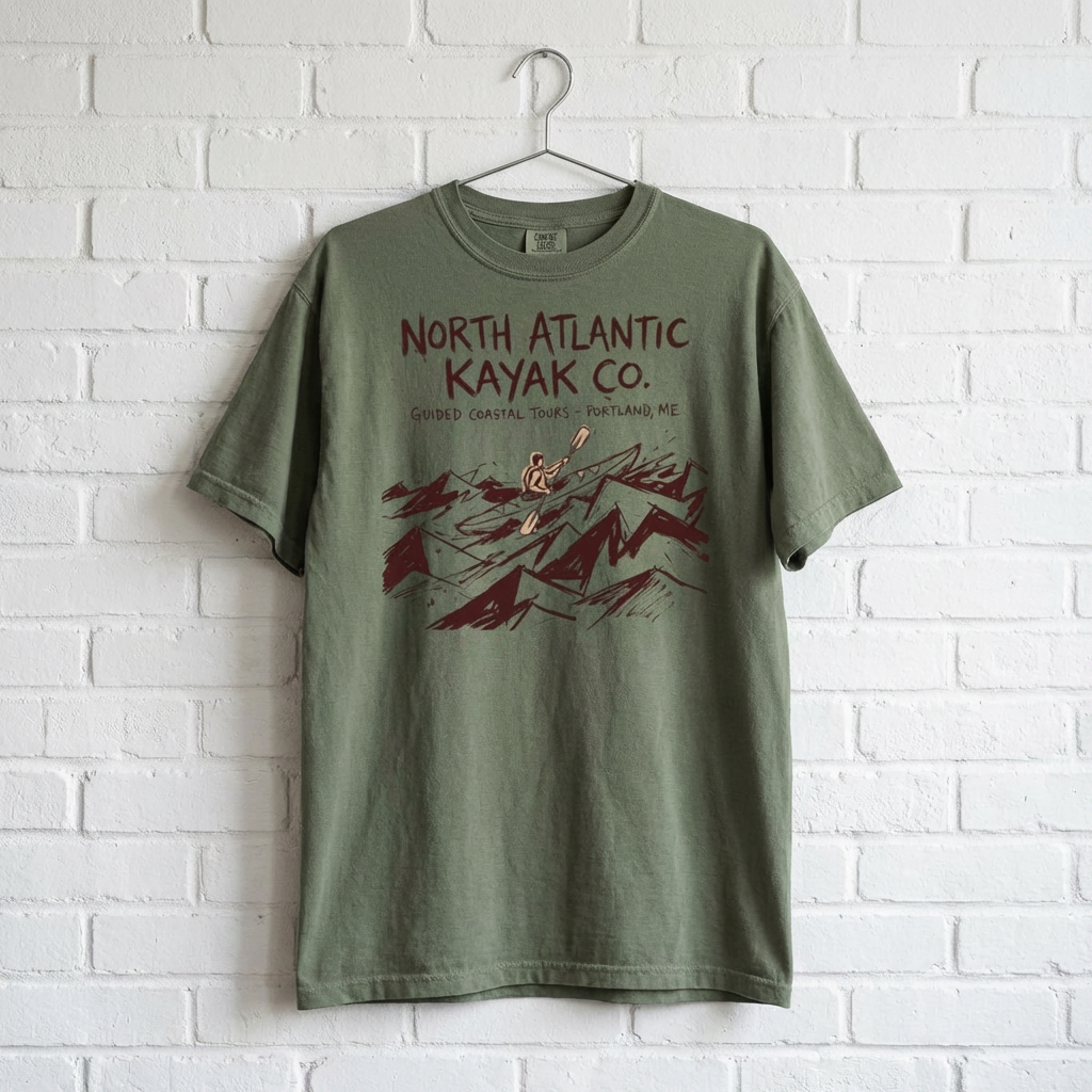 North Atlantic Kayak Co. Graphic Tee — Coastal Kayaking Garment-Dyed T-Shirt