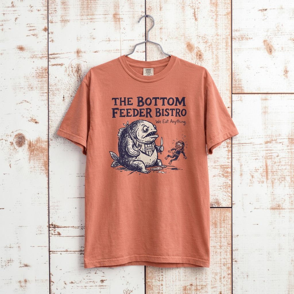 Bottom Feeder Bistro Tee | Garment-Dyed Vintage Fish Graphic