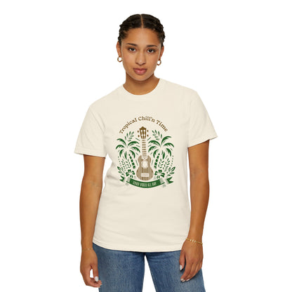 Tropical Chill T-Shirt, Summer Vibes Tee, Music Lover Gift, Beach T-Shirt, Relaxation Shirt, Unisex Tee for Vacations