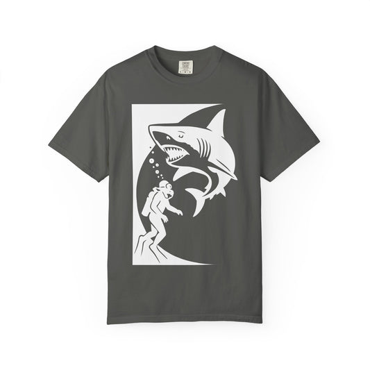 Garment-Dyed Shark T-Shirt - Comfy Everyday Tee for Casual Style, Gift, Vacation, Relaxed Fit, Layering Essential