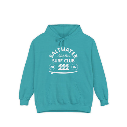 Saltwater Tidal Bore Surf Club Unisex Hoodie, Beachwear, Casual Style, Gift for Surfers, Coastal Living, Summer Vibes, Comfortable Layering