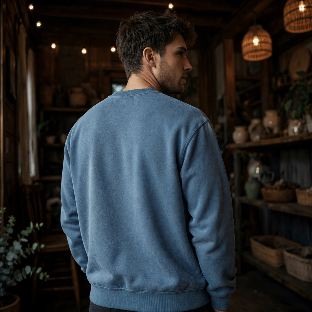 Bar Harbor Sweatshirt — in the Five Tides room, male back