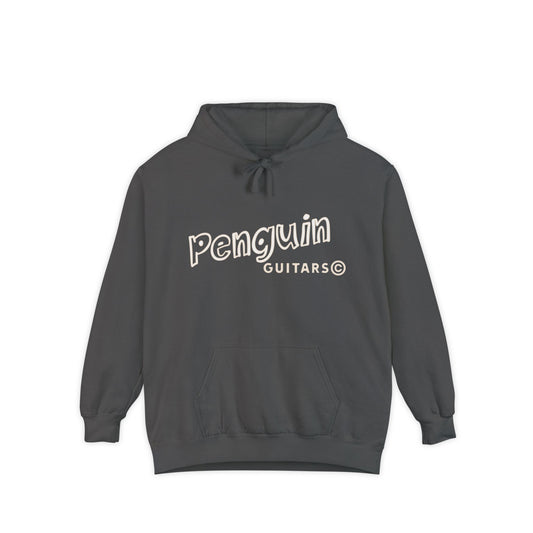 Penguin Guitars Garment-Dyed Hoodie, Cool Sweatshirt for Music Lovers, Casual Wear, Gift for Musicians, Cozy Holiday Apparel