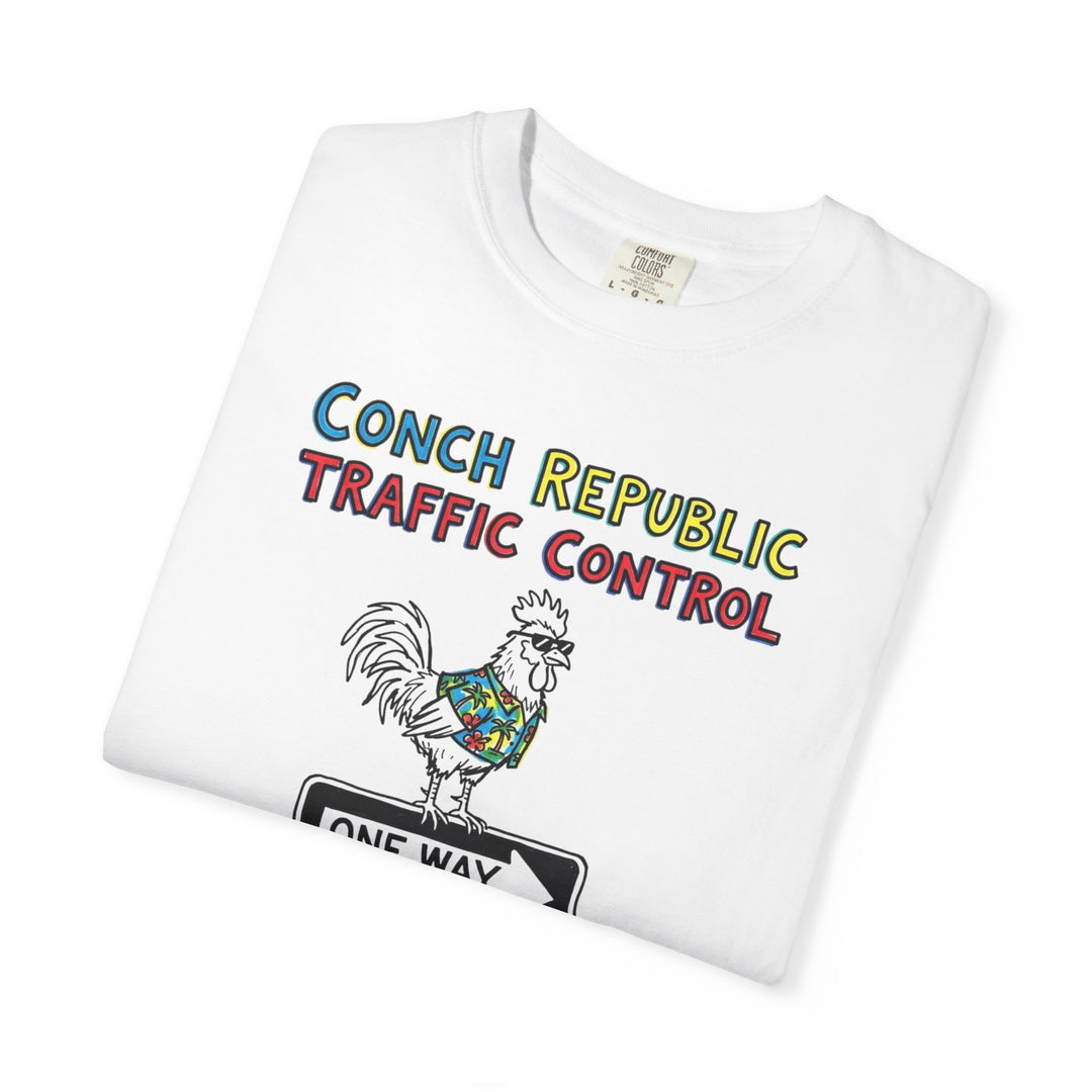 Conch Republic Traffic Control Graphic Tee — Island Garment-Dyed T-Shirt