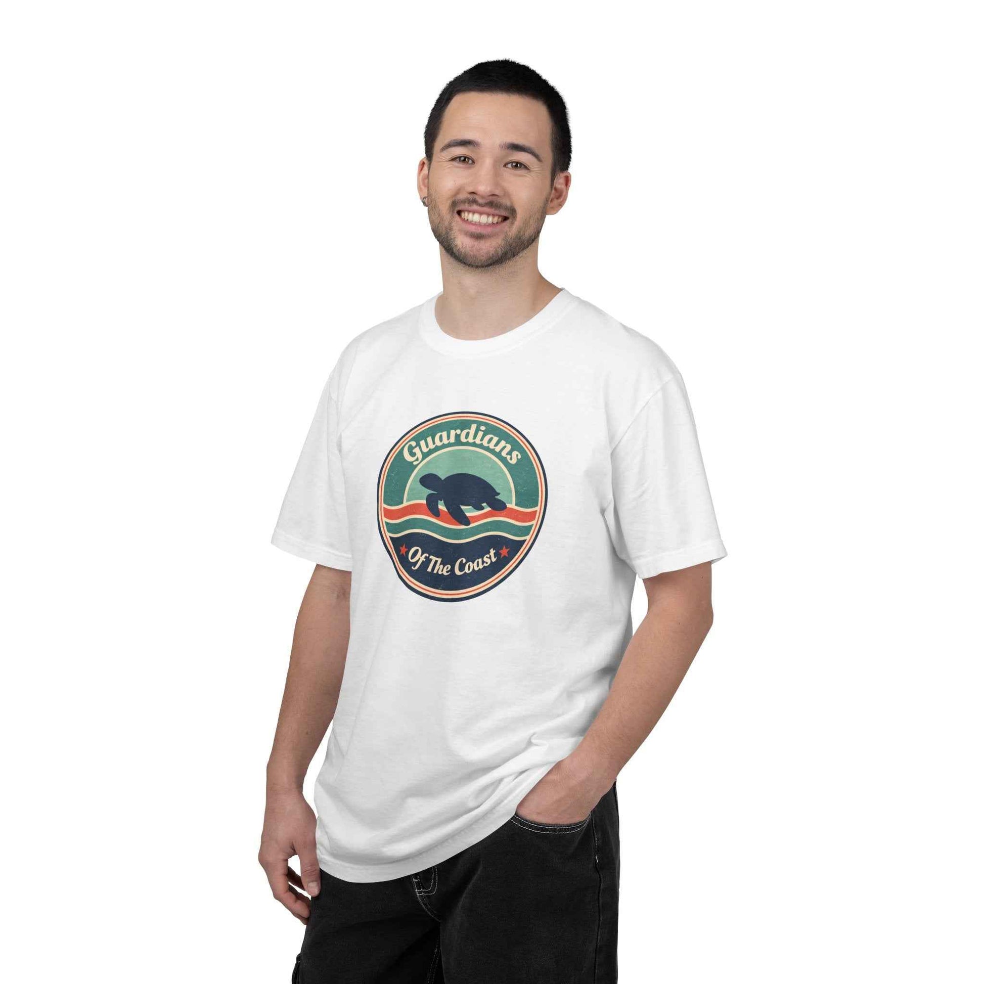 Sea Turtle 'Guardians of the Coast' Graphic T-Shirt, Vintage Retro Fashion Summer Tee