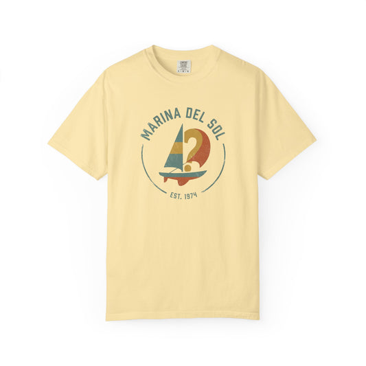 Marina Del Sol Sailboat T-Shirt - Retro Coastal Vacation Graphic Tee