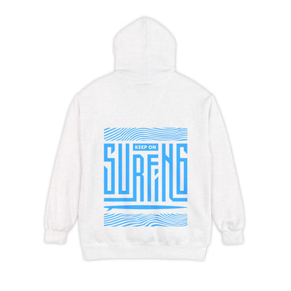 Keep Surfing- Cozy Unisex Garment-Dyed Hoodie - Casual Wear for Beach Lovers, Perfect Gift for Surfers, Summer & Coastal Adventures