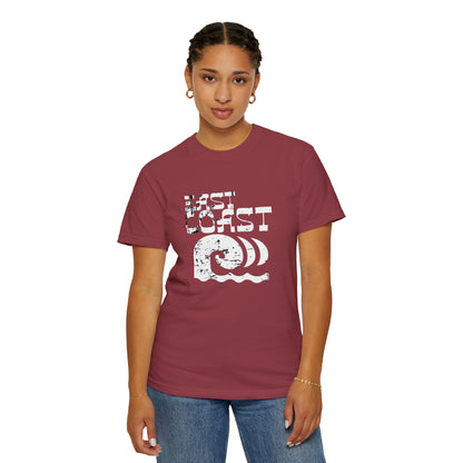 East Coast Vibes T-Shirt - Unisex Garment-Dyed Tee, Beachwear, Summer Casual, Travel Top, Retro Ocean Shirt