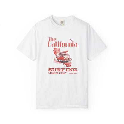 California Surf Camp Unisex T-Shirt, Summer Vibes Tee, Beach Lovers Gift, Men's and Women's Casual Wear, Retro Surfing Apparel