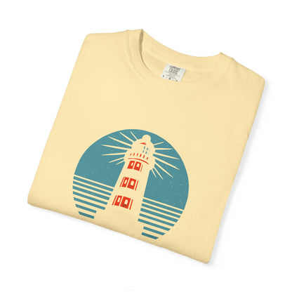 Nautical Lighthouse T-Shirt, Relaxed Fit, Unisex Casual Wear, Summer Style, Unique Gift for Beach Lovers, Adventure Attire