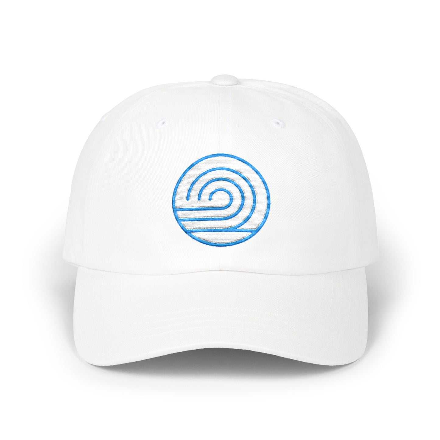 Custom Embroidered Wave Cap — Minimal Beach Logo Hat