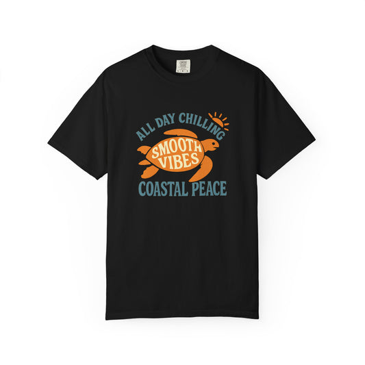 Coastal Vibes Tee, Relaxed Unisex T-Shirt for Beach Lovers, Perfect for Casual Outings, Summer Parties, or Gifts, All Day Chilling