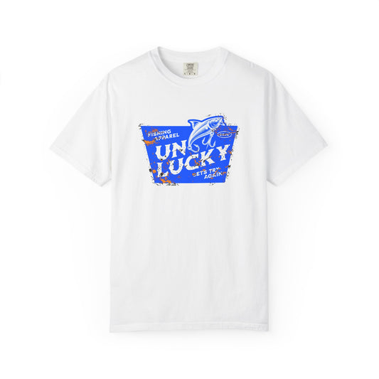 Lucky Fishing T-Shirt, Unisex Garment-Dyed Tee, Great for Fishermen, Perfect Gift for Anglers, Outdoor Adventure Apparel, Fishing