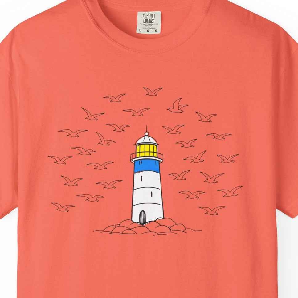 Lighthouse Coastal T-Shirt — Nautical Beach Graphic Summer Fashion Tee