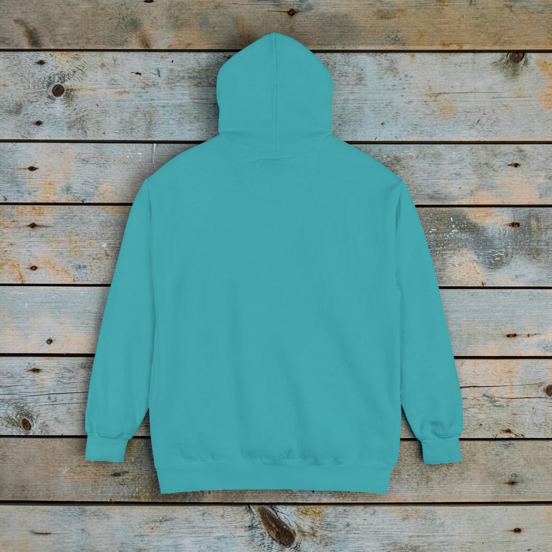 Teal hoodie on a white background