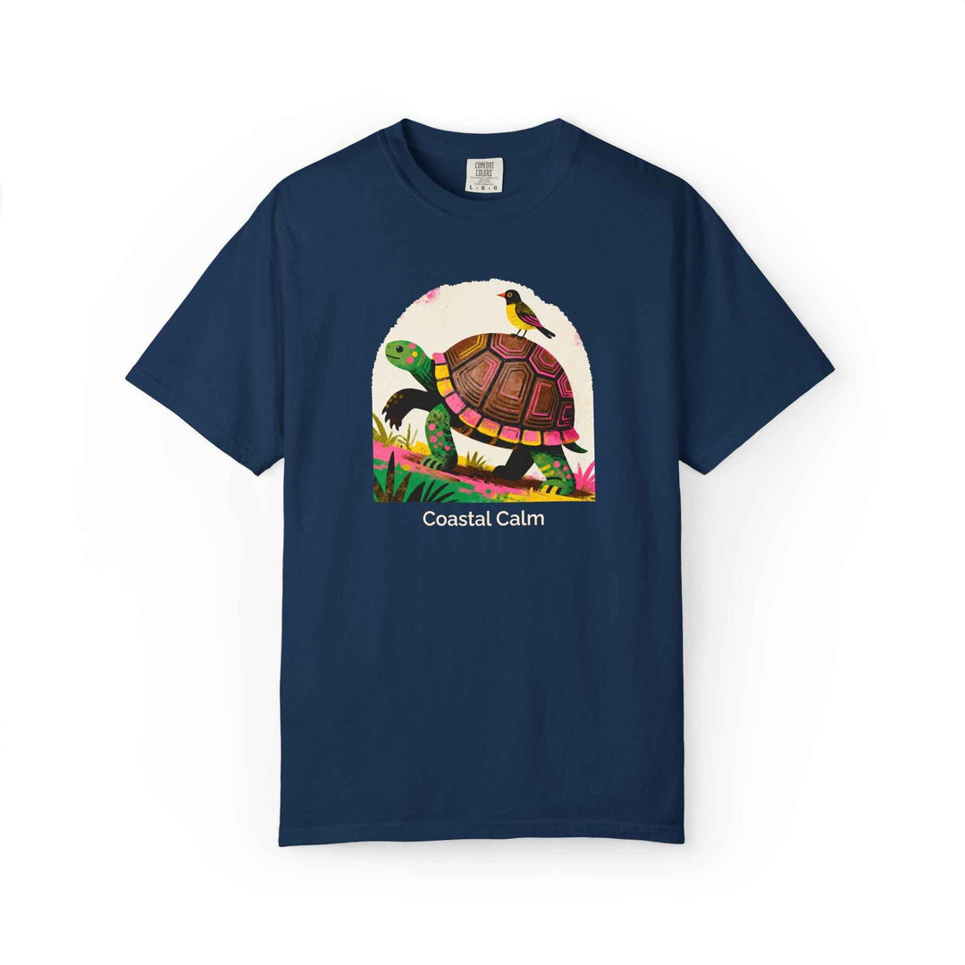 Coastal Calm Turtle Climbing Buddies T-Shirt, Beach Summer Style Tee