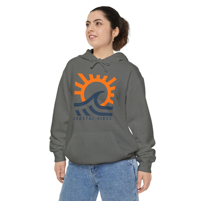 Coastal Vibes Hoodie - Unisex Garment-Dyed Sweatshirt, Beachwear, Summer Style, Casual Wear, Gift for Ocean Lovers