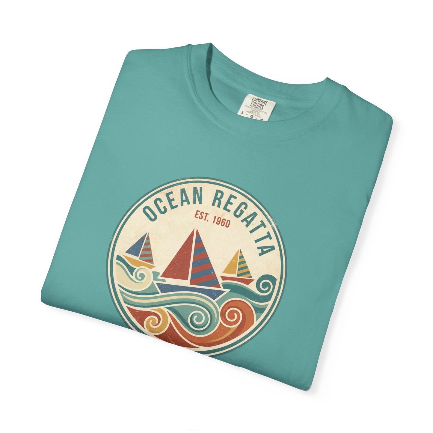 Ocean Regatta Summer T-Shirt - Vintage Sailboat Beach Graphic Tee