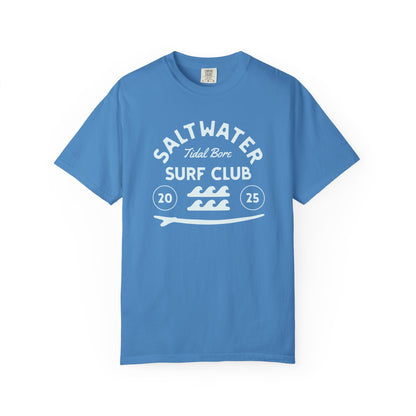 Surf Club Unisex T-Shirt, Eco-Friendly Tee, Beachwear, Casual Summer Apparel, Gift for Surfers, Coastal Vibe