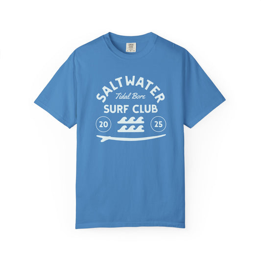 Surf Club Unisex T-Shirt, Eco-Friendly Tee, Beachwear, Casual Summer Apparel, Gift for Surfers, Coastal Vibe