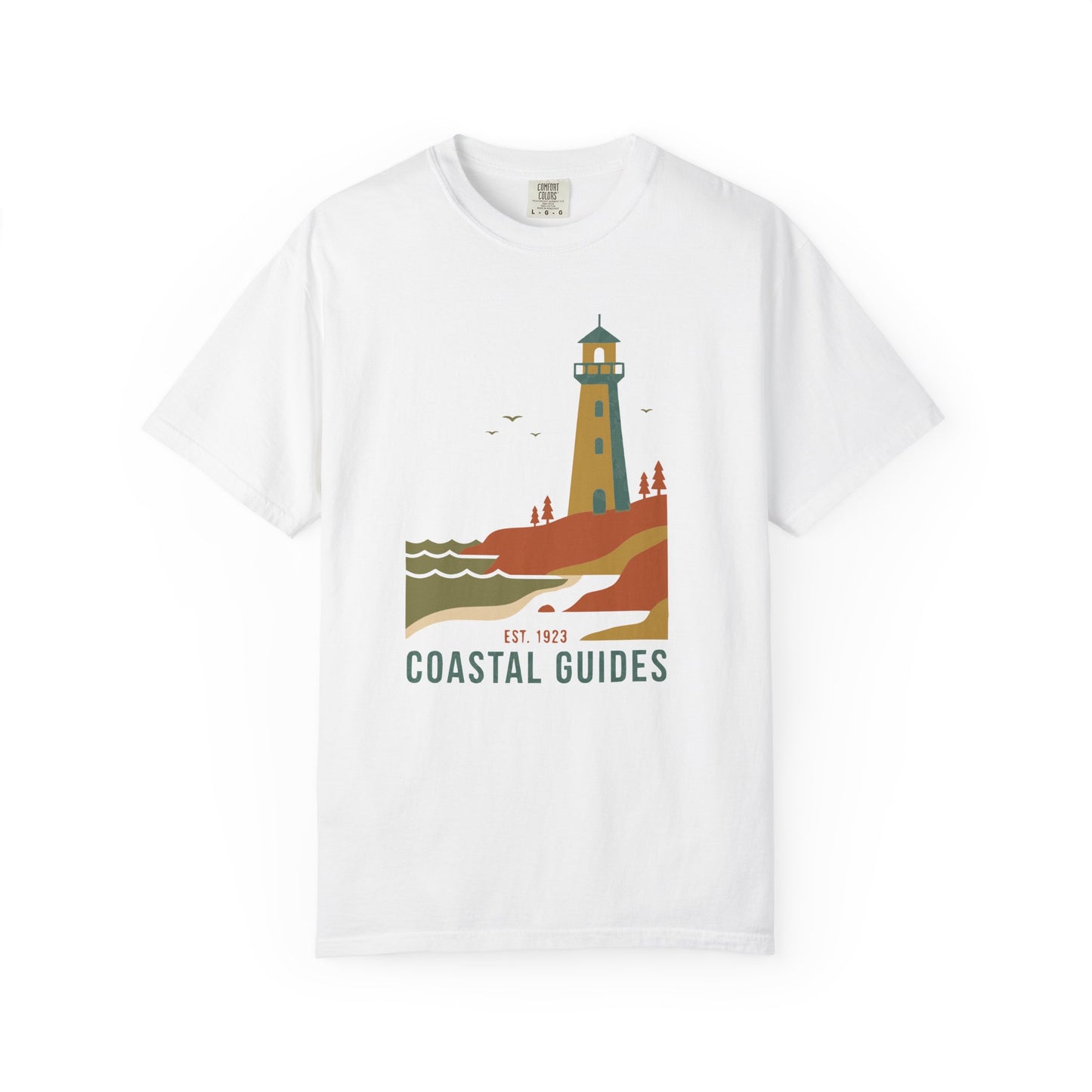 Coastal Guides Lighthouse Park Maine Graphic T-Shirt - Vintage Beach Nautical Tee