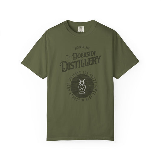 Vintage Dockside Distillery 100 Years T-Shirt, 100% Ring-Spun Garment-Dyed Cotton