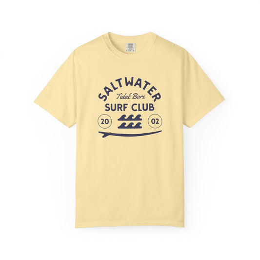 Saltwater Surf Club T-Shirt, Vintage Ocean Tee, Unisex Casual Wear, Summer Beach Shirt, Gift for Surfers, Cool Coastal Apparel