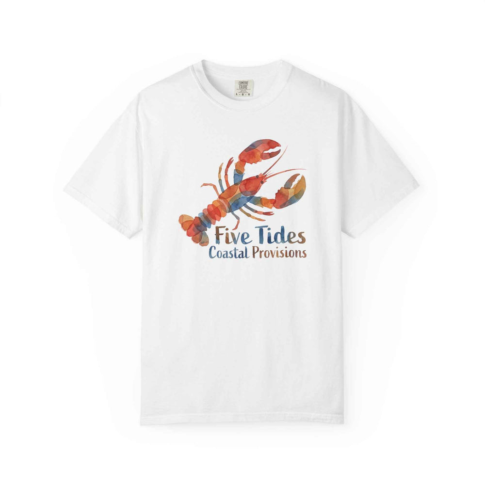 Lobster Coastal Watercolor Tee - Five Tides Coastal Provisions Nautical Graphic T-Shirt