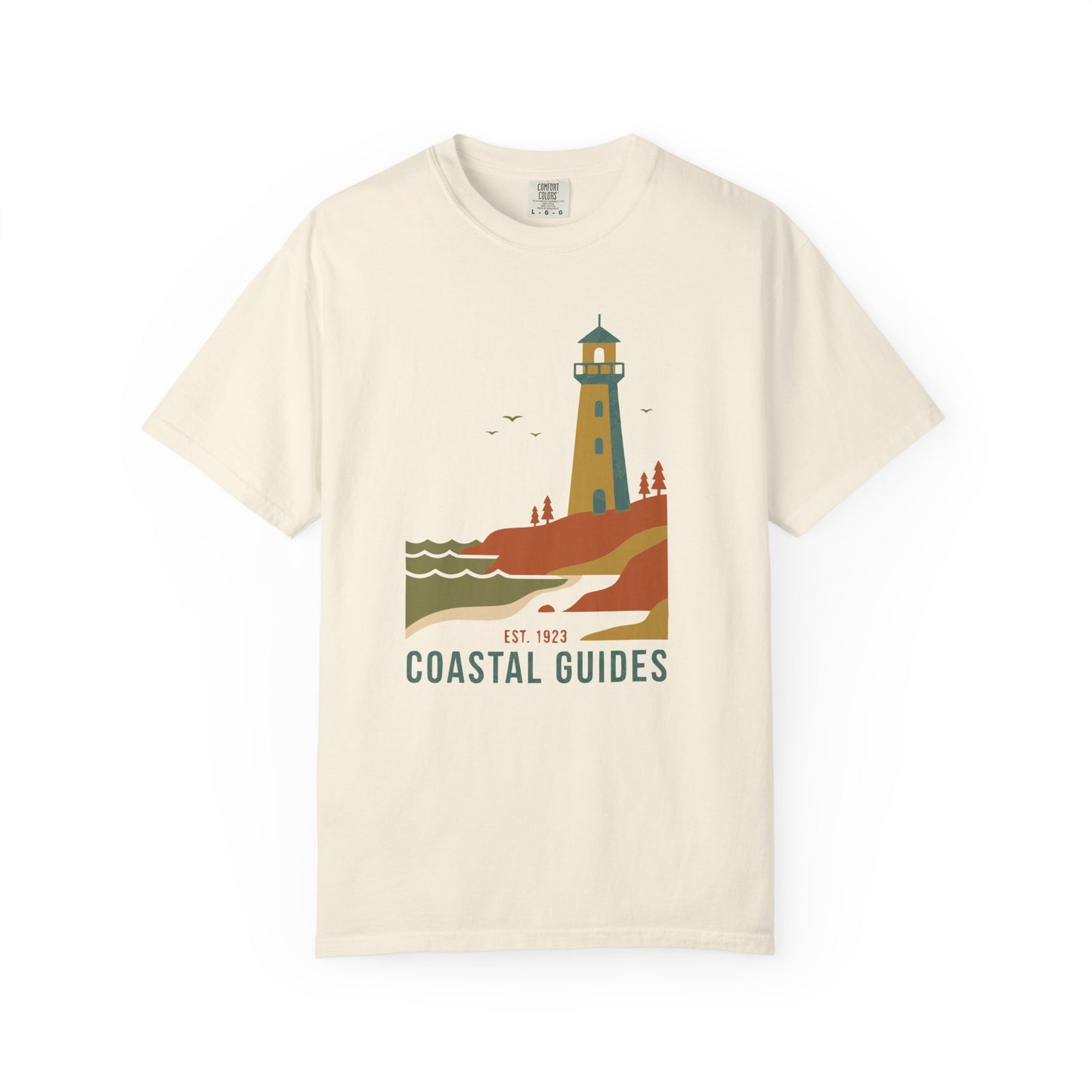Coastal Guides Lighthouse Park Maine Graphic T-Shirt - Vintage Beach Nautical Tee