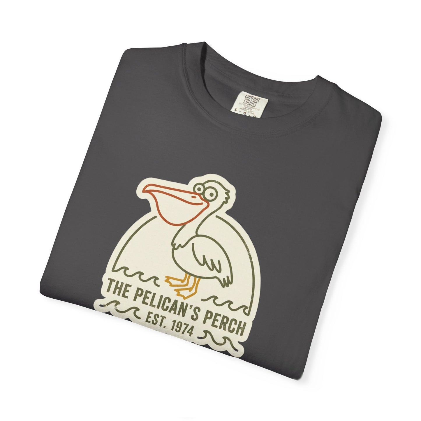 The Pelican's Perch Graphic T-Shirt - Vintage Beach Pelican Tee