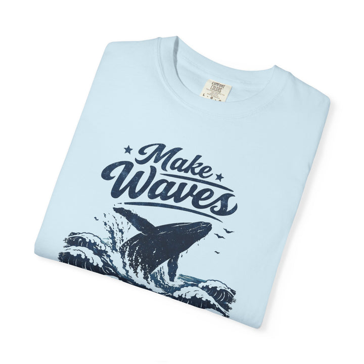 Make Waves Whale Tee | Garment-Dyed Vintage Sun-Faded Graphic