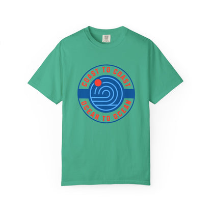 Coast to Coast Ocean Tee - Garment-Dyed Unisex T-Shirt, Casual Wear, Travel Apparel, Summer Fun, Unique Gift