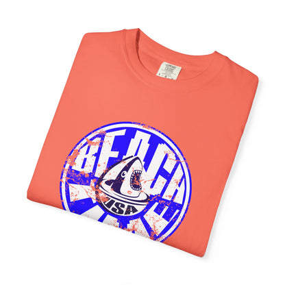 Beach Time USA Vibes Garment-Dyed T-shirt, 100% Ring-Spun Cotton