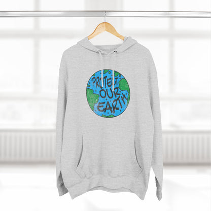 Earth Day Fleece Hoodie, Eco-Friendly Sweatshirt, Sustainable Fashion, Protect Our Earth, Gift for Nature Lovers