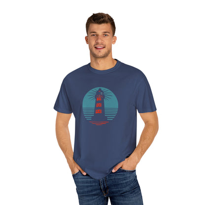 Nautical Lighthouse T-Shirt, Relaxed Fit, Unisex Casual Wear, Summer Style, Unique Gift for Beach Lovers, Adventure Attire