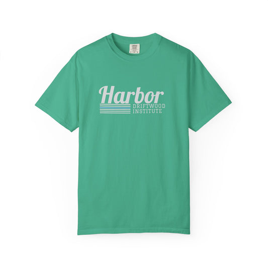 Harbor Driftwood Institute Design, Garmet-Dyed Cotton, Unisex T-Shirt, Casual Wear, Beach Vibes, Perfect Gift for Nautical Lovers
