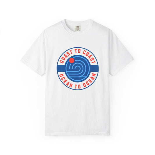 Coast to Coast Ocean Tee - Garment-Dyed Unisex T-Shirt, Casual Wear, Travel Apparel, Summer Fun, Unique Gift