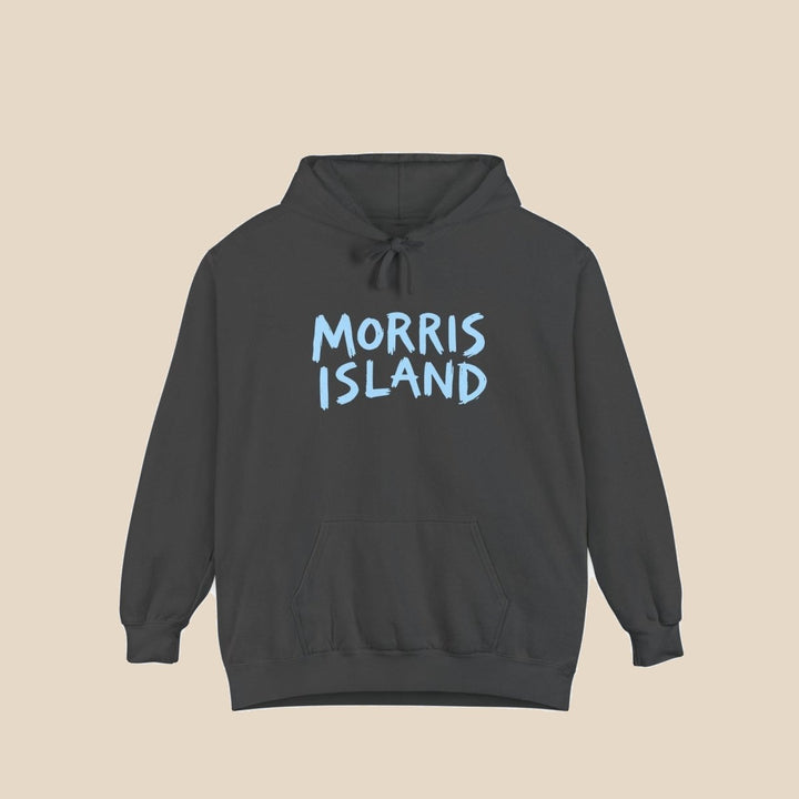 Morris Island coastal pepper hoodie front flat lay — coastal graphic pullover by Five Tides Apparel