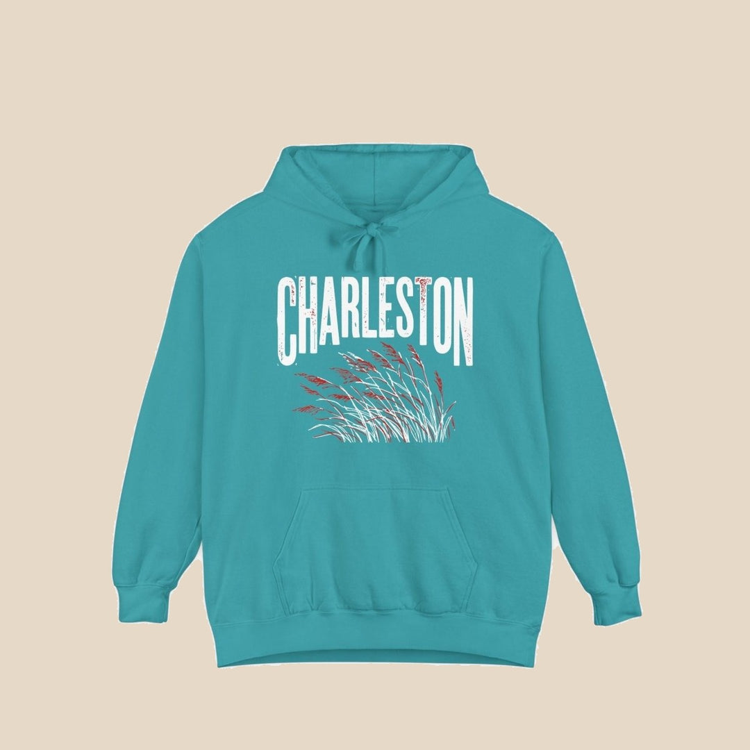 Atlantic Basin Diner hoodie flat lay, view 1 — retro breakfast graphic pullover by Five Tides Apparel