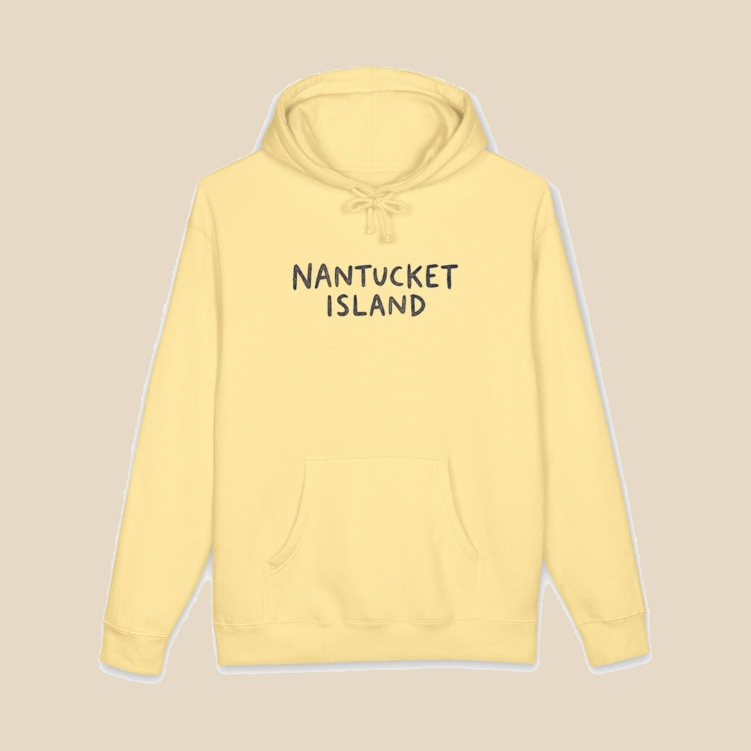 Nantucket Island Shell hoodie — scallop shell graphic pullover by Five Tides Apparel, view 1 of 15