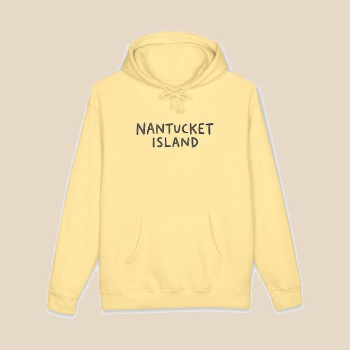 Nantucket Island Shell hoodie — scallop shell graphic pullover by Five Tides Apparel, view 1 of 15
