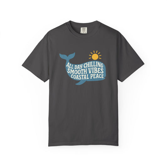 Coastal Vibes T-Shirt, Whale Graphic Tee, Summer Beachwear, Relaxed Unisex Top, Vacation Essentials, Ocean Lover Gift