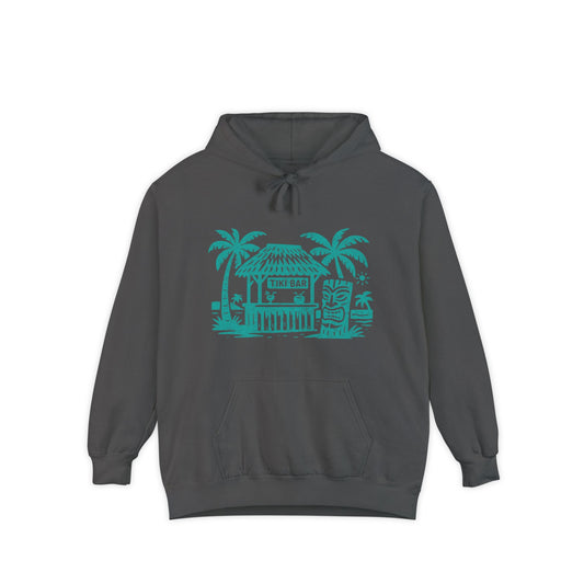Tropical Vibe Hoodie, Garment-Dyed Hoodie for Beach Lovers, Casual Wear, Summer Vacations, Gift for Him/Her, Relaxed Style