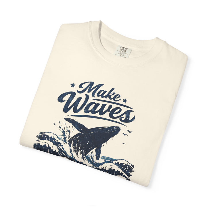 Make Waves Whale Tee | Garment-Dyed Vintage Sun-Faded Graphic