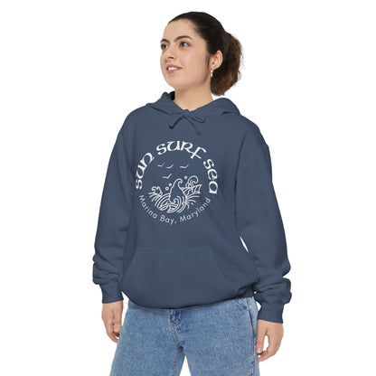 Sun Surf Sea Maryland Vibes Unisex Hoodie - Perfect for Beach Lovers, Casual Wear, Gift Idea, Summer Style, Cozy Comfort