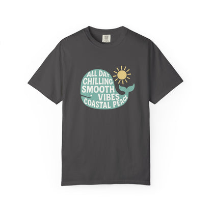 Coastal Vibes Whale T-shirt - All Day Chill, Smooth Vibes, Perfect for Beach Days, Casual Wear, Gift for Ocean Lovers