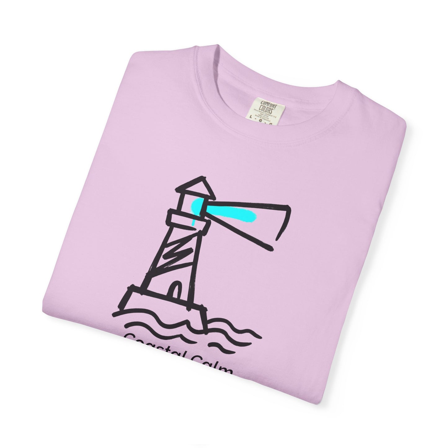 Coastal Calm Lighthouse Graphic T-Shirt, Summer Beach Style Unisex Cotton Tee